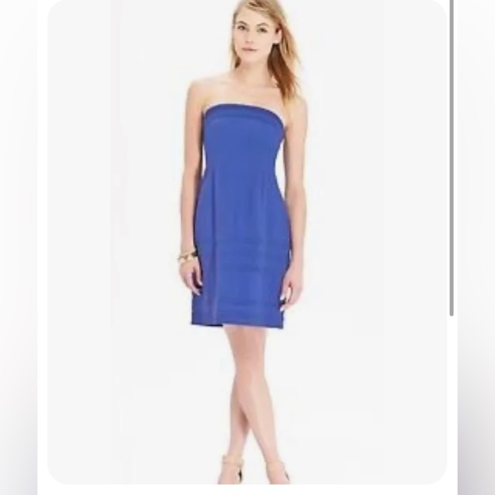 Old Navy Size 2 Womens Royal Blue Strapless Lace Trim Short Dress NWT